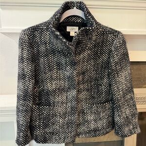 Ann Taylor Loft cropped wool jacket with 3/4 length sleeves.